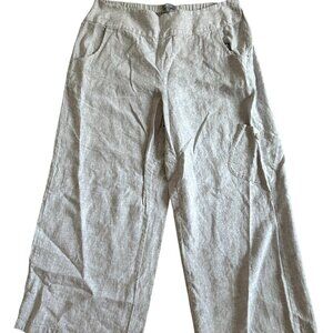 Habitat Clothes To Live In Womens XL Linen Blend Wide-Leg Pants Elastic Waist